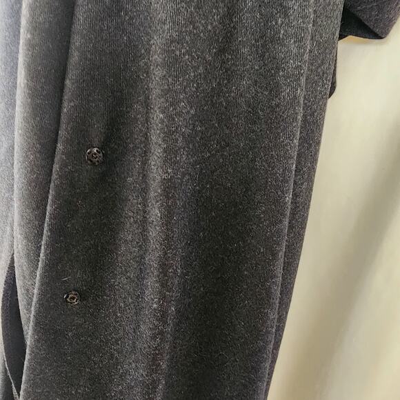 Jame Coviello Midi Dress Wool Shirt Dress Charcoal Gray Size 10 Rockabilly - Picture 9 of 9